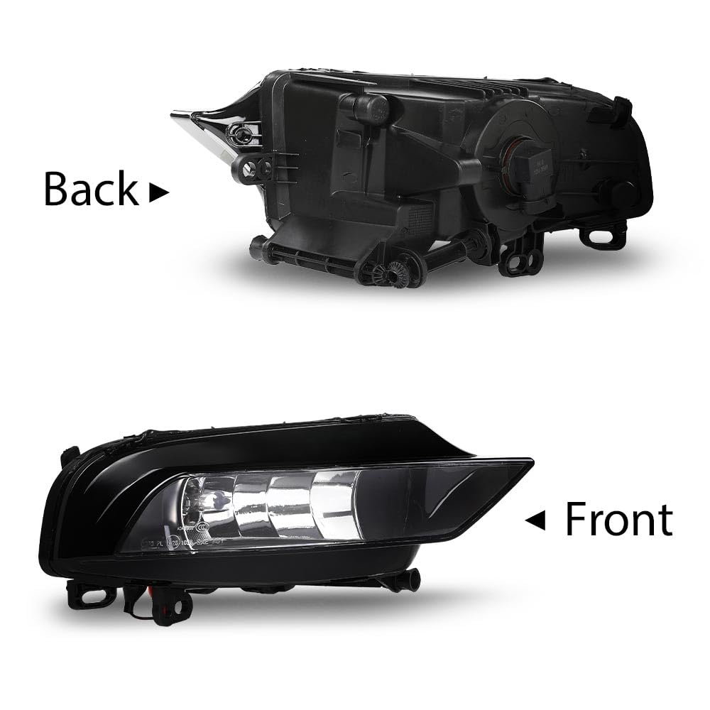G-PLUS Fog Light Lamp Left Driver & Right Passenger Pair Compatible with Audi A3/ A3 Quattro 2015-2016 AU2592120, AU2593120, 8V0941699E, 8V0941699B, 8V0941700E, 8V0941700B 2PCS Black