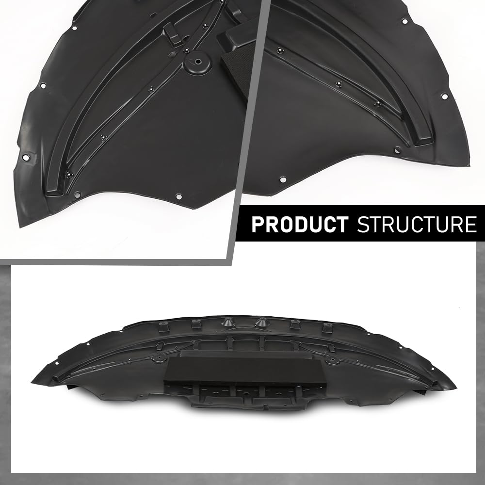 G-PLUS Front Engine Splash Shield, Compatible with Ford Mustang EcoBoost/GT/ V6 2015-2017, FR3Z17626B, FO1228144