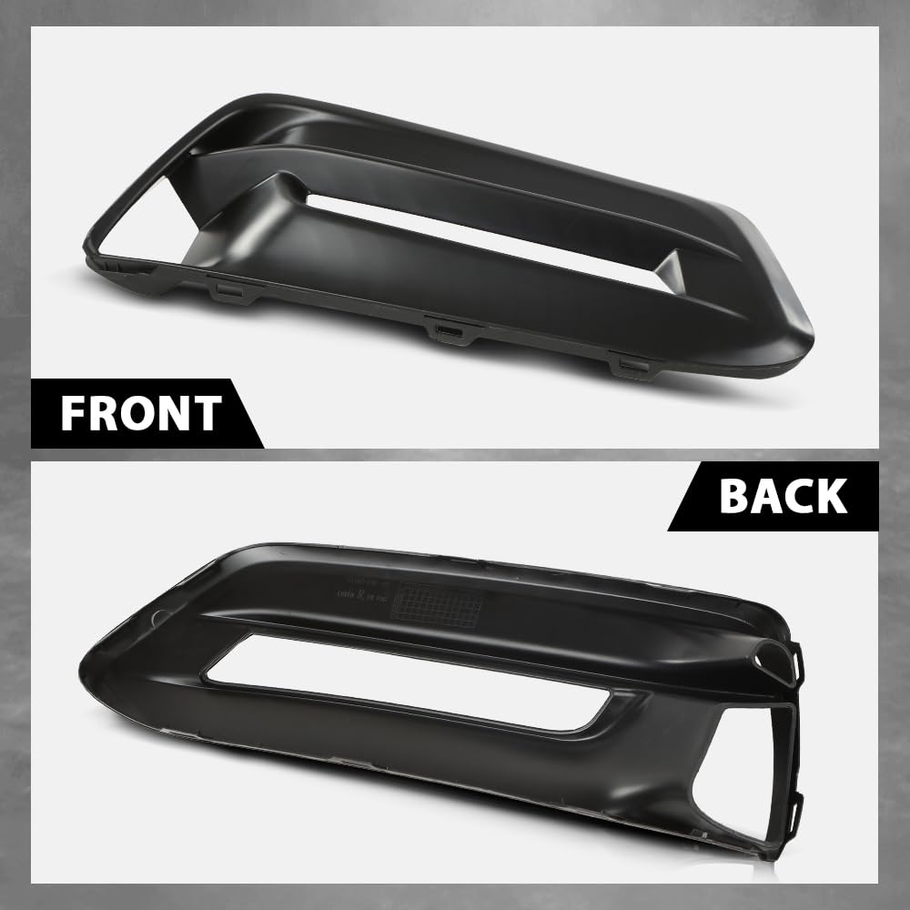 G-PLUS Front Bumper Fog Lamp Bezel Light Cover Passenger Side Compatible with Honda Accord Sedan 2018-2020 Black
