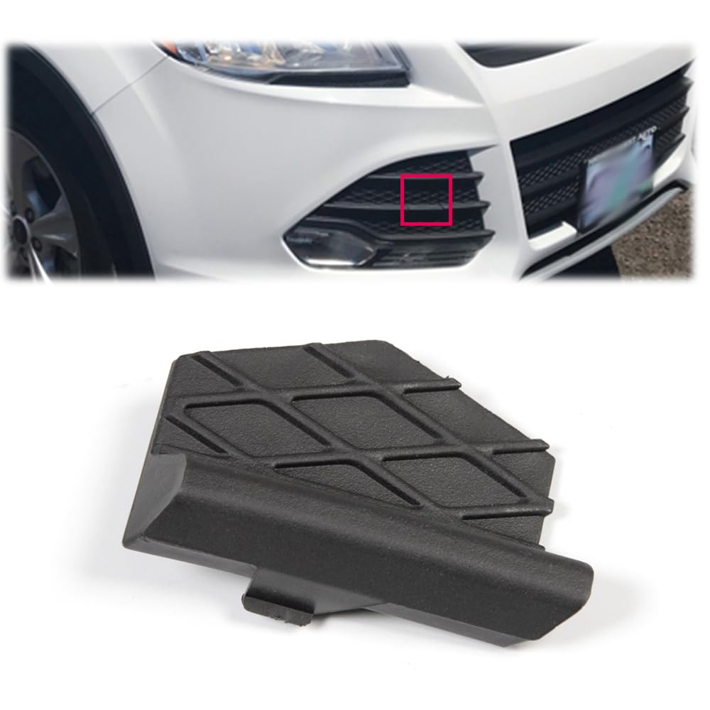 G-PLUS Front Right Bumper Tow Hook Eye Cover, Compatible with Ford Escape 2013-2016, Front Side Grille Impact Joint Passenger Side Textured Black CJ5Z17A900AB, CJ5Z-17A900-AB