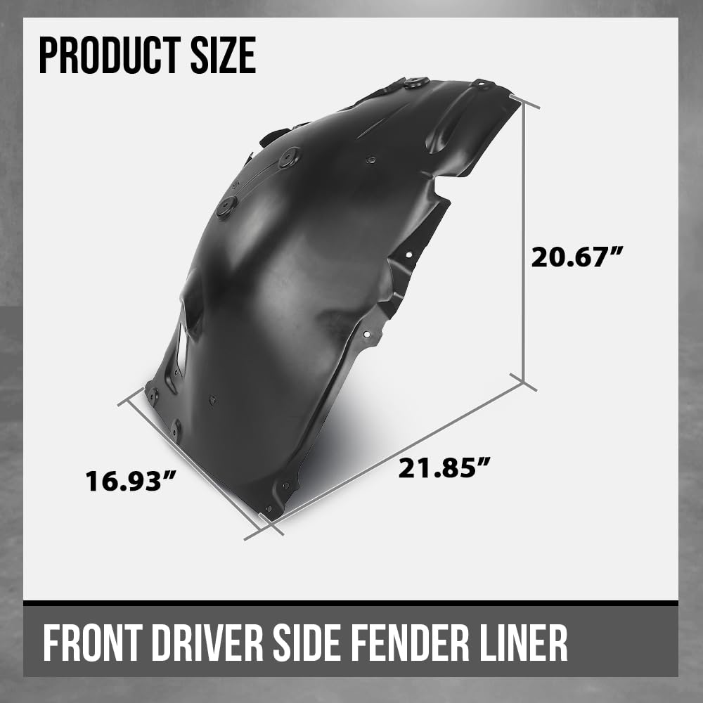 G-PLUS Front Driver Forward Fender Liner Compatible with BMW 330e Base 2021 2022 2023 2024 51717315729, BM1248161 Black