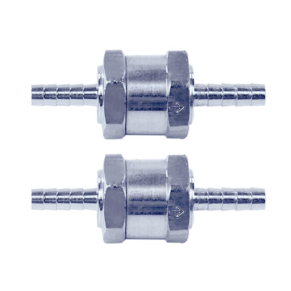 G-PLUS 2pcs 6MM Non-Return One Way 1/4 Inch Air Fuel Oil Check Valve Diesel Gas Fits for Carburettor and Low Pressure Fuel Systems