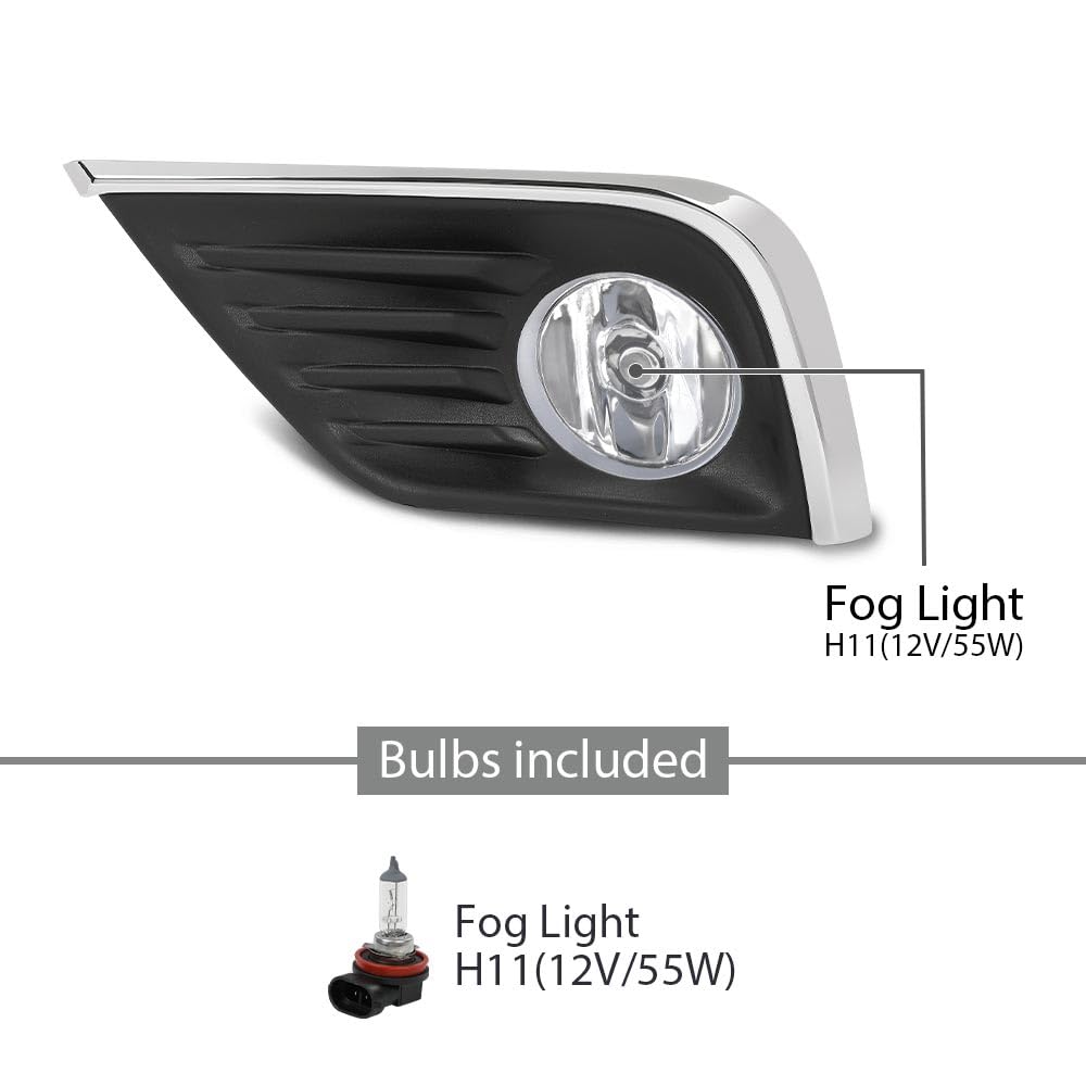 G-PLUS Front Bumper Fog Lights Lamps Assembly L+R & Wiring Harness Compatible with Nissan Altima 4-Door 2016-2018 261558990A