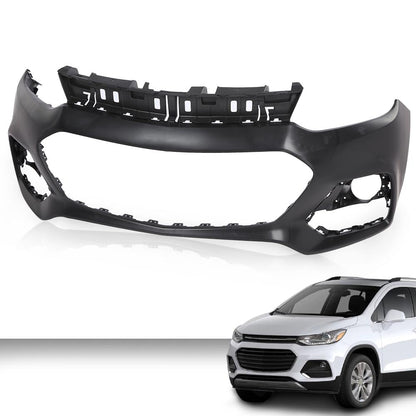 G-PLUS Upper Front Bumper Cover Primered Compatible with Chevy Trax 2017-2020 42537718 GM1014131 Black