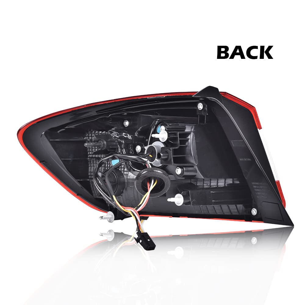 G-PLUS Tail Light w/Bulbs & Wiring Harness Red Lens Fit Chevy Cruze LS LT LTZ Premier 4-Door Sedan 2016 2017 2018 2019 Rear Brake Lamp Chrome Housing Right Passenger Side Luces TraserasAssembly
