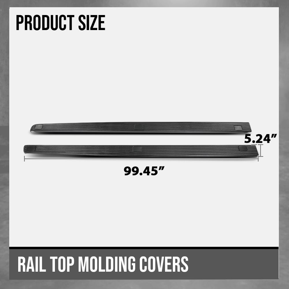 G-PLUS Side Rail Top Molding Covers LH RH Compatible with Ford F250 F350 F450 F550 Super Duty 2002-2016 Fit Models with 8 FT Truck Bed 2C3Z99291A40AAA 2C3Z99291A41AAA Black