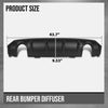G-PLUS Rear Diffuser Compatible with Honda Civic 4-Door Sedan Only 2016 2017 2018 2019 2020 2021 Rear Bumper Diffuser Black