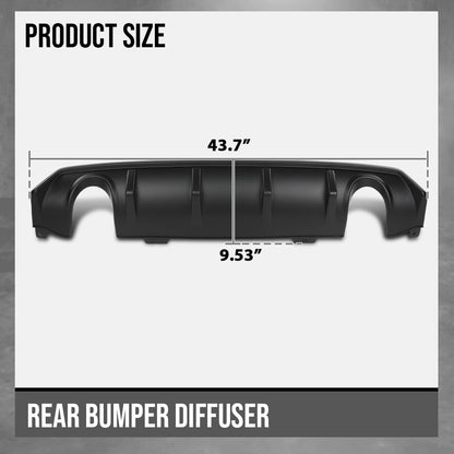 G-PLUS Rear Diffuser Compatible with Honda Civic 4-Door Sedan Only 2016 2017 2018 2019 2020 2021 Rear Bumper Diffuser Black