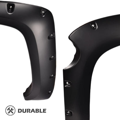 G-PLUS Fender Flares 4 PCS Smooth Pocket Riveted Compatible with 2007-2013 Chevy Silverado 1500, Fit 69.3" Short Bed Crew Cab (Not Fit 07 Classic Models & GMC Sierra) Front & Rear Wheel Flares Cover