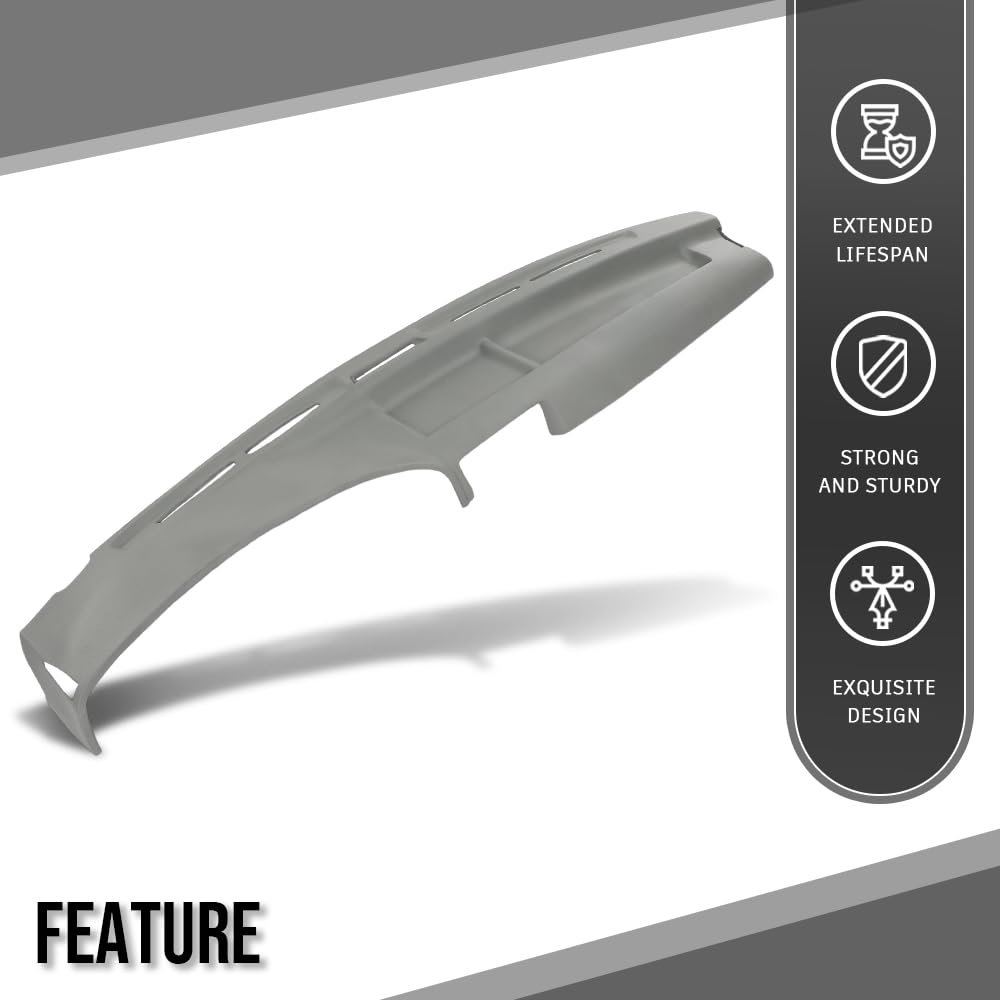 G-PLUS TPE Dash Cover Dashboard Cover Compatible with Ford F350 Xl/XLT V8 5.8L 1992-1997 Fit Ford Bronco XLT/Eddie Bauer V8 5.0L 1992-1996 Gray