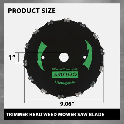 G-PLUS 2pcs 9" Chainsaw Brush Blade 14 Tooth Cutter Trimmer Head Weed Mower Saw Blade Black