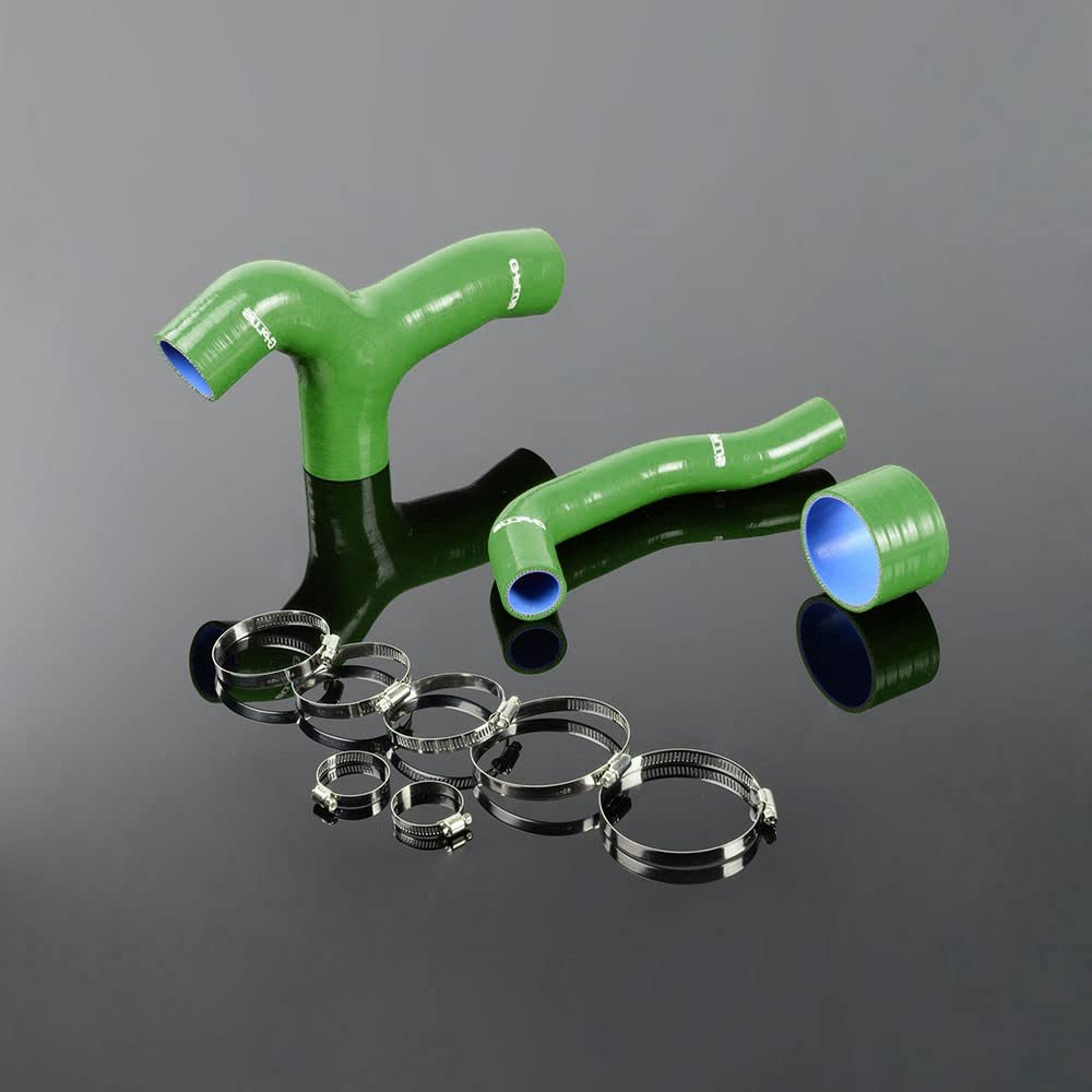 G-PLUS Silicone Intercooler Hose Y Pipe Clamps kit Compatible With Subaru Impreza WRX GDA/GGA 2000-2005,Green