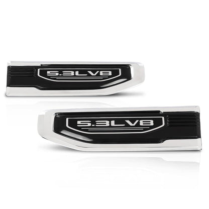 G-PLUS Front Driver Passenger Side Fender Vent Ornament Compatible with GMC Sierra 1500 2019 2020 2021 2022 2023 2024 with 5.3L V8 84431313, 84431313, 84431312, 84431312 Black