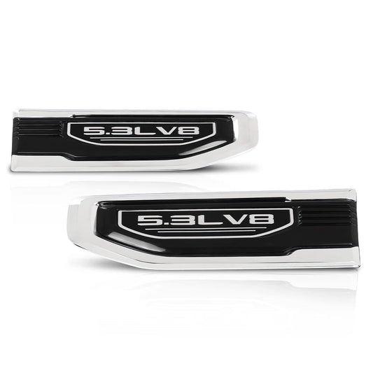 G-PLUS Front Driver Passenger Side Fender Vent Ornament Compatible with GMC Sierra 1500 2019 2020 2021 2022 2023 2024 with 5.3L V8 84431313, 84431313, 84431312, 84431312 Black