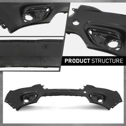 G-PLUS Front Upper Bumper Cover Fascia Compatible with Jeep Cherokee 2019-2023,Fit For Models Without Park Assist Only,Not Fit Trailhawk Models CH1014133