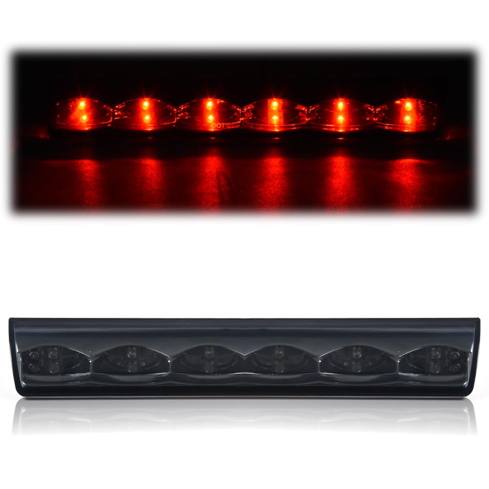 G-PLUS LED 3rd Brake Light Compatible with Truck Cap Topper Leer Are Century LED Recessed Third Brake Light Lamp AT-LED-36R Smoky Lens Chrome Housing