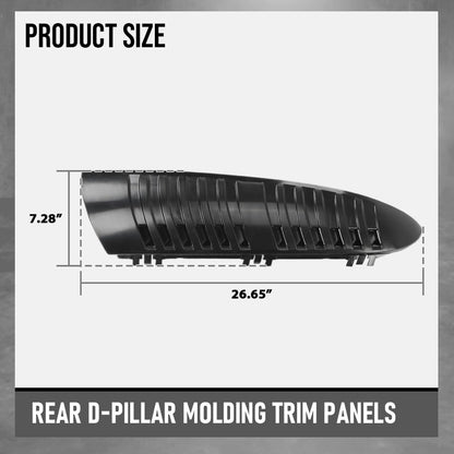 G-PLUS Rear D-Pillar Molding Trim Panels Compatible with Chevy Tahoe GMC Yukon 2000-2006 15764012, 15765114 Black