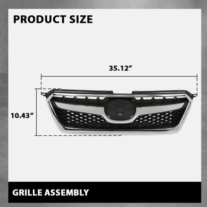 G-PLUS Front Black Chrome Bumper Grille Assembly Compatible with Subaru XV Crosstrek 2013-2015 91122FJ020