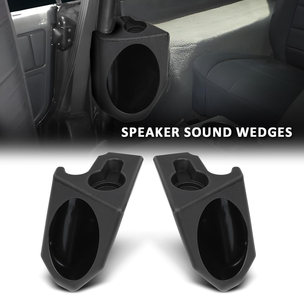 G-PLUS Speaker Sound Wedges Compatible with Jeep Wrangler YJ CJ 1976-1995 Black 2 Pcs
