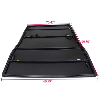 G-PLUS Four-fold 8FT Bed Vinyl Soft Truck Bed Tonneau Cover Black Compatible with 1999-2017 Ford F250/F350 Super Duty