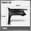 G-PLUS Front Right Fender Compatible with GMC Sierra 1500 2019 2020 2021 2022 2023 84496745, GM1241413 Black