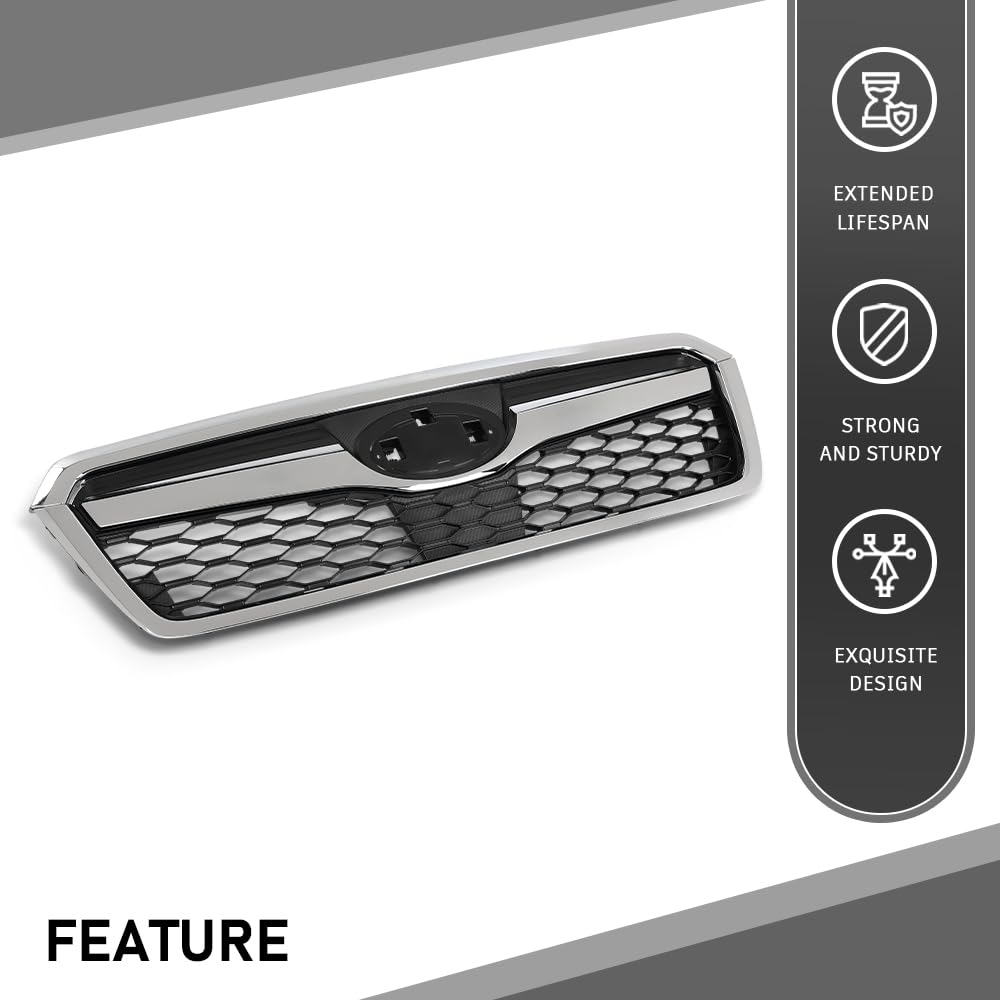 G-PLUS Front Chrome Grille Grill Factory Style Compatible with Subaru Forester 2014-2018 91121SG060, 91121SG040