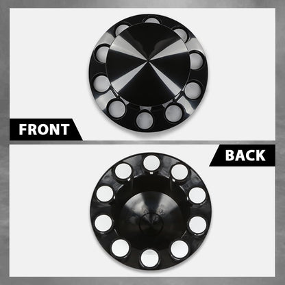 G-PLUS Rear Wheel Cover Axle 33mm Spiked Hub Cover Kit Compatible with Semi-Trucks 22.5" and 24.5" Wheels ABS Plastic Black