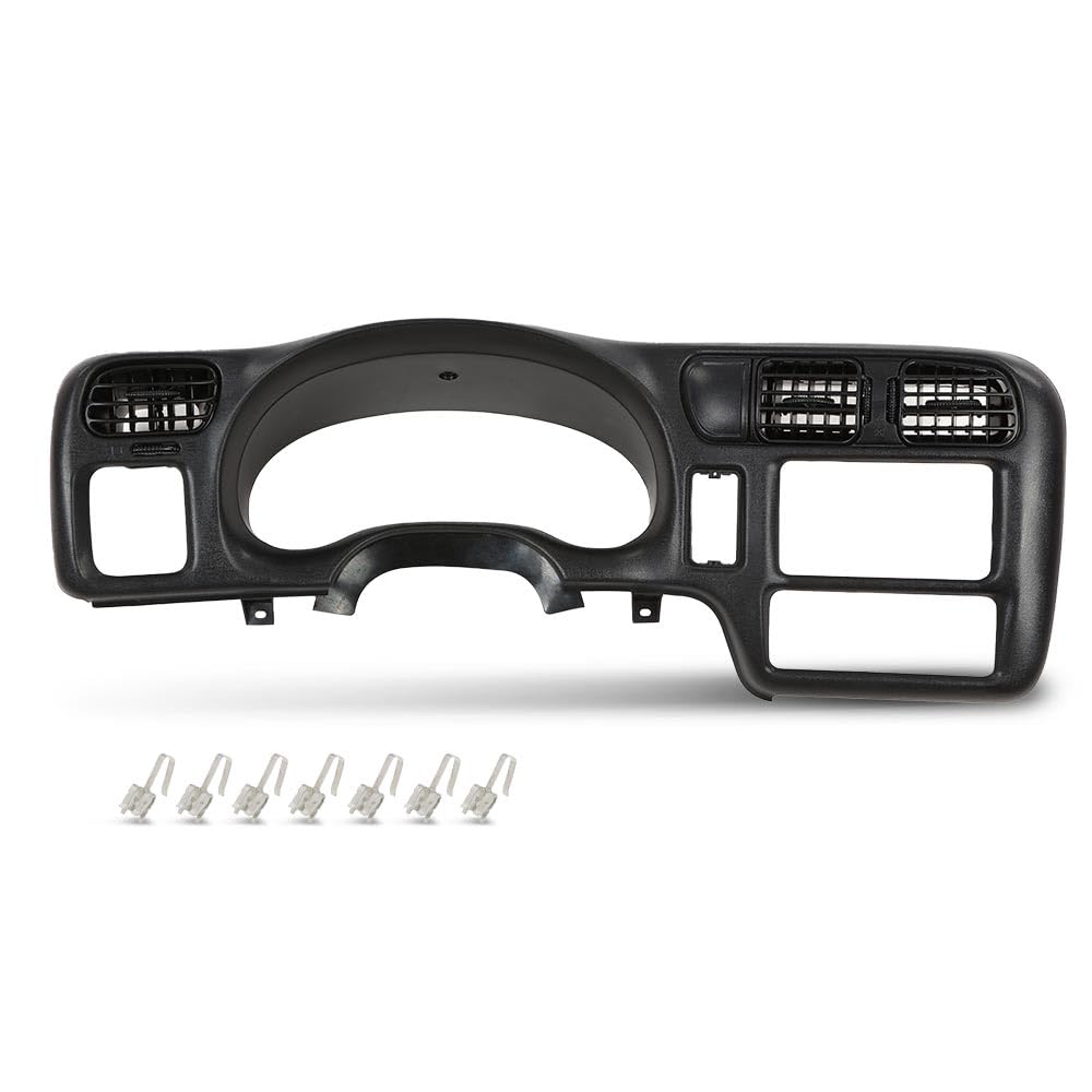 G-PLUS Cluster Dash Bezel Radio Trim Panel Double Din Compatible with Chevy Blazer S10/ GMC Jimmy Sonoma 1998-2004 (Black)