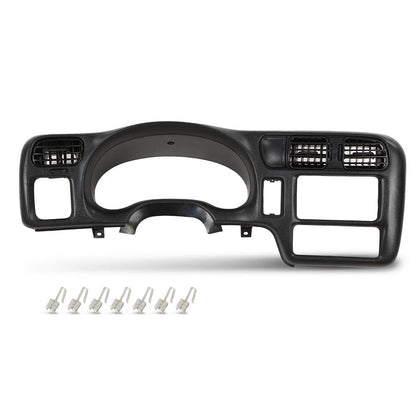 G-PLUS Cluster Dash Bezel Radio Trim Panel Double Din Compatible with Chevy Blazer S10/ GMC Jimmy Sonoma 1998-2004 (Black)
