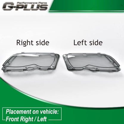 G-PLUS Headlight Headlamp Lense Smoky Lens Cover Replacement for BMW E46 4Door 320i 325i 325xi 330i 330xi 02-05 Left Right Side