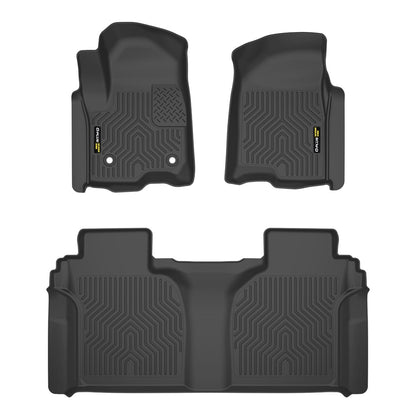 Floor Mats Cargo Liners, Compatible with Chevy Silverado GMC Sierra Crew Cab 2019-2025, 1st & 2nd Row 3PCS, All Weather Full Cover Protection