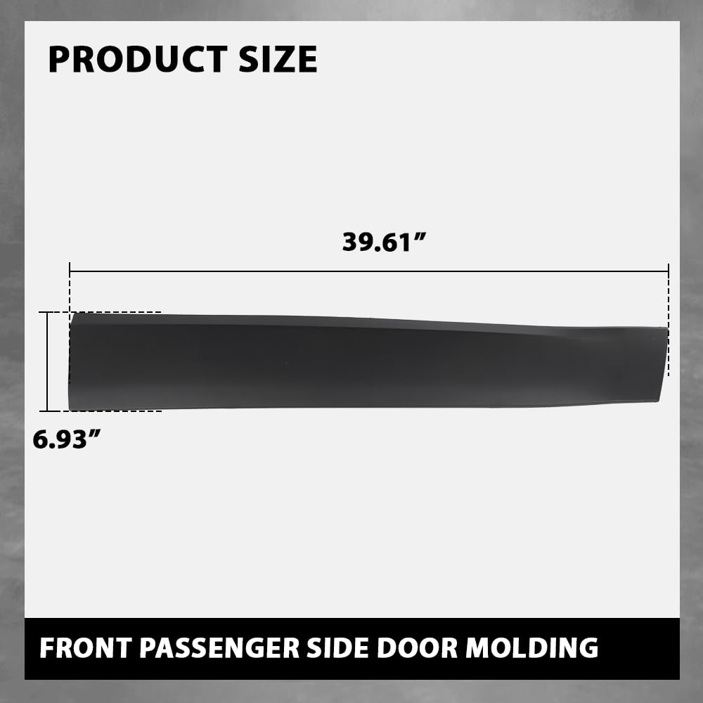 G-PLUS Front Passenger Side Door Molding Compatible with Jeep Cherokee 2014-2018 Black 6VX66RXFAC