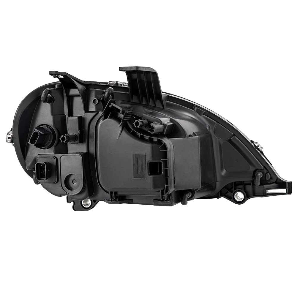 G-PLUS Headlights Assembly, Compatible with 1996-2004 Freghtliner Columbia Left Bumper Headlamps, Clear Lens Chrome Housing Amber Reflector,faros delanteros