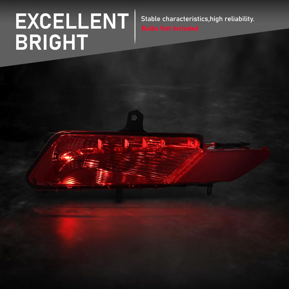 G-PLUS Rear Left Bumper Reflector Fog Light Brake Lamp Compatible with Volvo XC60 2014-2017 31353285 Red