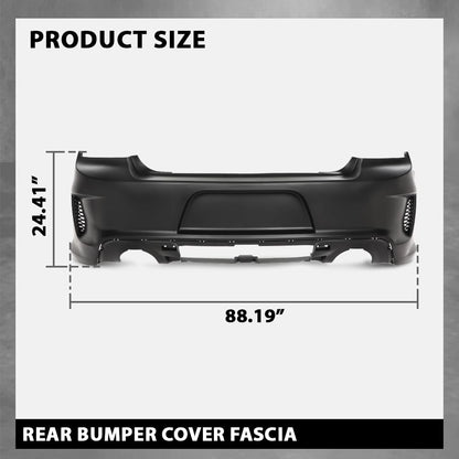G-PLUS Rear Bumper Cover Fascia Compatible with Dodge Charger 2015-2023,Fit SRT R/T Scat Pack Daytona & Hellcat Models,With Side Vent Style Only,Fit Use Without Park Assist Only 187-01671B