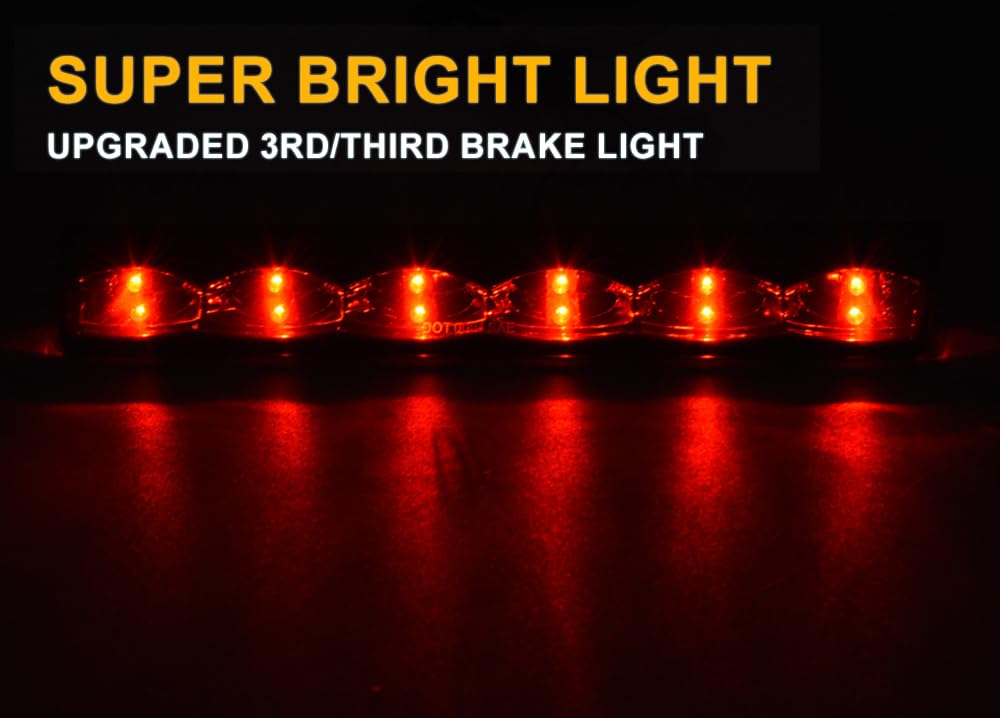 G-PLUS LED Third 3rd Brake Light, Truck Cap Topper Compatible With Leer Century Smoked Lens Chrome Housing ARE