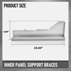 G-PLUS Rocker Panel Support Braces for Chevy Camaro Pontiac Firebird 1967-1969 Silver Side View