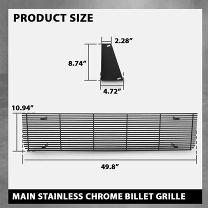 G-PLUS Front Bumper Billet Grille Stainless Compatible with Chevy Blazer Suburban C/K Pickup 1973-1980, Fit GMC C/K Pickup Suburban 1973-1980 Black Grill