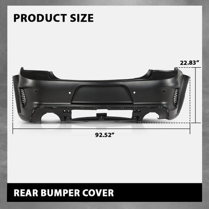 G-PLUS Rear Bumper Cover w/Holes Compatible with Dodge Charger 2020 2021 2022 2023, 68488292AA, CH1100A56, Primed Black