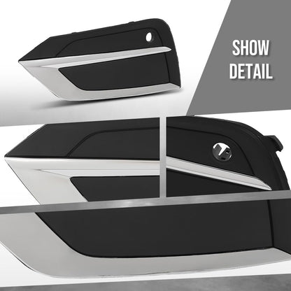 G-PLUS Fog Light Hole Cover Set Left & Right Side Compatible with Volvo XC60 2018 2019 2020 2021 31694538, 31694538-5 Chrome Black