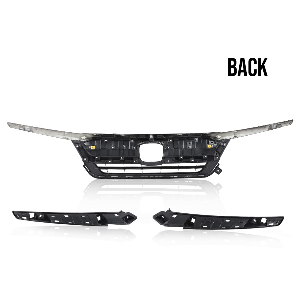 G-PLUS Front Bumper Grill W/Gloss Black Trim Compatible with Honda Pilot Upper Grille Assembly 2019 2020 2021 HO1210158, 71150TG7A50