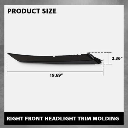 G-PLUS Front Right Headlight Trim Molding, Compatible with Toyota Camry SE XSE 2018-2024, Gloss Black, 5271206100, 5271233030