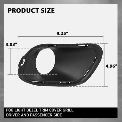 G-PLUS Fog Light Bezel Fog Lamp Trim Cover Grill Compatible with Jeep Cherokee 2014-2018 Pair Black