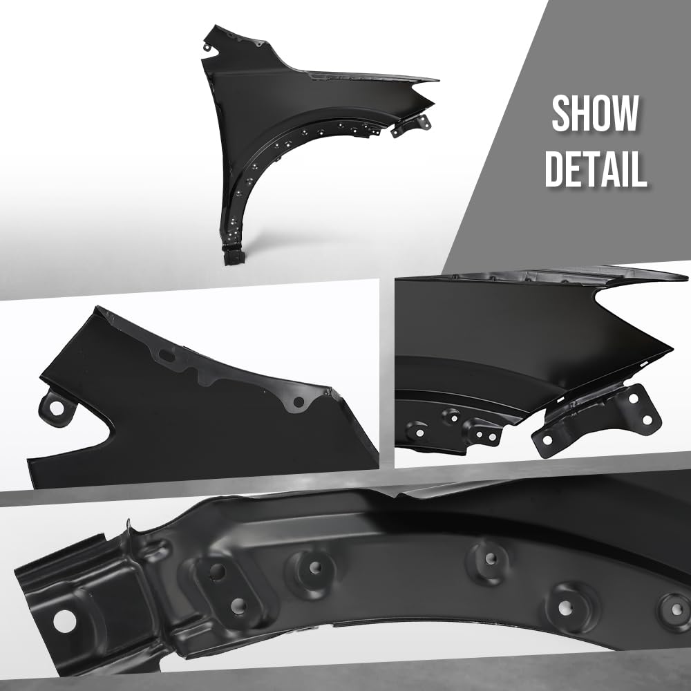 G-PLUS Front Left Driver Side Fender Compatible with Buick Encore GX Preferred 2020-2024 Fit Buick Encore GX (submodel: Essence, Select) 2020-2023 42766486, 42733024, GM1240419 Black