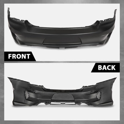 G-PLUS Rear Bumper Cover Fascia Compatible with Dodge Charger 2015-2023,Fit SRT R/T Scat Pack Daytona & Hellcat Models,With Side Vent Style Only,Fit Use Without Park Assist Only 187-01671B