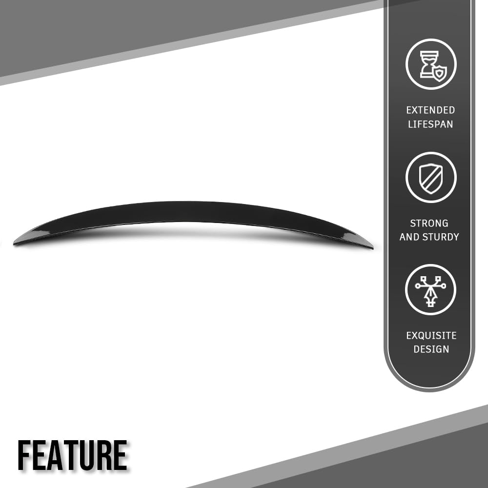 G-PLUS Rear Trunk Spoiler Wing Compatible with BMW G30 5 Series 4 Door Sedan 2017-2023 Compatible with BMW F90 M5 2018-2023 Rear Trunk Spoiler Wing Lip Glossy Black