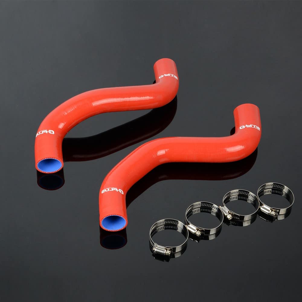 G-PLUS Silicone Radiator Coolant Tube Kit Clamps Compatible With Toyota 4runner Upper 16571-62070 & Lower 16572-62090 Red