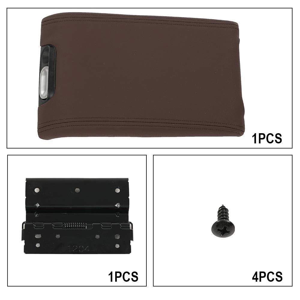 G-PLUS Brown Center Console Arm Rest Lid Cover Compatible with Ford F150 2009-2014/Lincoln Mark LT 2010-2014 9L3Z1506024CC (Fit for Flow Through Consoles Only)