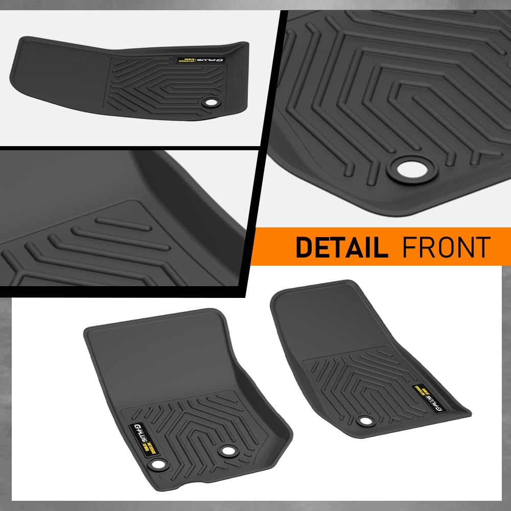 G-PLUS Floor Mats Compatible with Jeep Wrangler JK 2013 2014 2015 2016 2017 2018 Unlimited 4 Door Only (Non JL or 4XE) TPE All Weather Custom Fit 1st & 2nd Row Protection Cargo Liners Black 3PCS