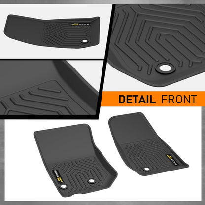 G-PLUS Floor Mats Compatible with Jeep Wrangler JK 2013 2014 2015 2016 2017 2018 Unlimited 4 Door Only (Non JL or 4XE) TPE All Weather Custom Fit 1st & 2nd Row Protection Cargo Liners Black 3PCS
